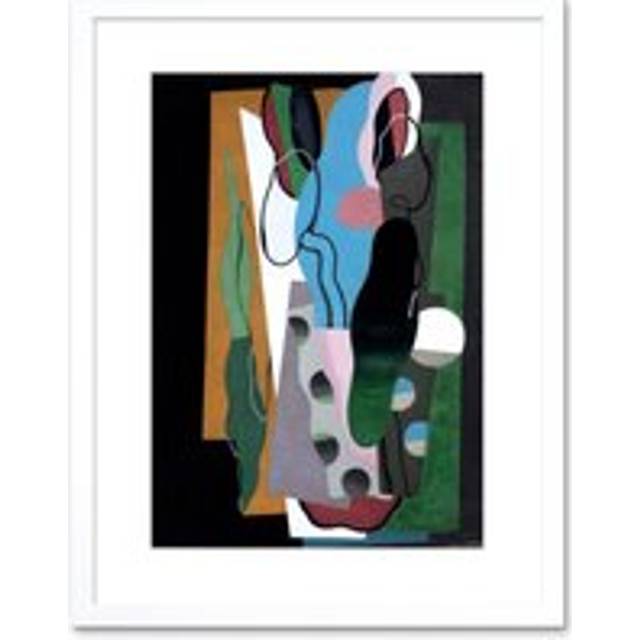 Wall Art Print Valmier Les Tulipes The Tulips Framed - White - W7 inch x H9 inch