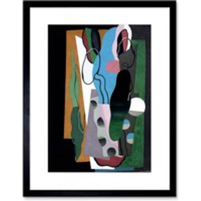 Wall Art Print Valmier Les Tulipes The Tulips Framed - Black - W7 inch x H9 inch