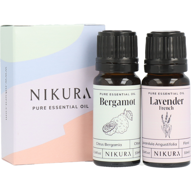 Bergamot & Lavender Essential Oil Set - 2 x 10ml | Essential Oils for Diffusers for Home, Hair Oil, Sleep, Soap Making, Candle Making, Aromatherapy,