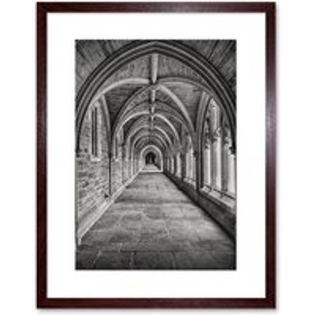 Wall Art Print Armfield Stone Arched Hallway Framed - Brown - W7 inch x H9 inch