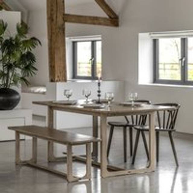 Craft 180cm Oak Dining Table - Smoked - Dark Wood