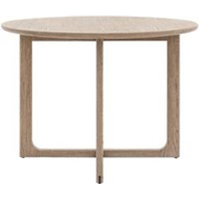 Craft 110cm Round Oak Dining Table - Smoked - Dark Wood