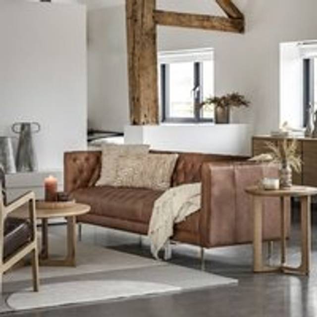 Dalton 4 Seater Leather Sofa - Antique Brown