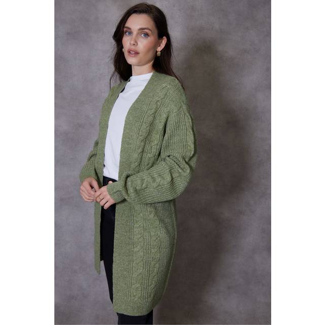 Threadbare Womens Green 'Rozanna' Cable Knit Cardigan - Size 10 UK