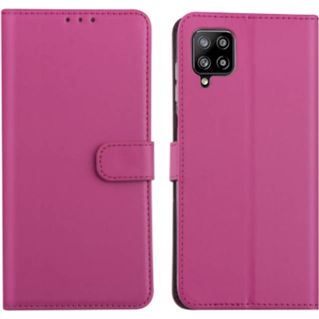 Plånboksfodral Samsung Galaxy A12 Mörkrosa med Ställ