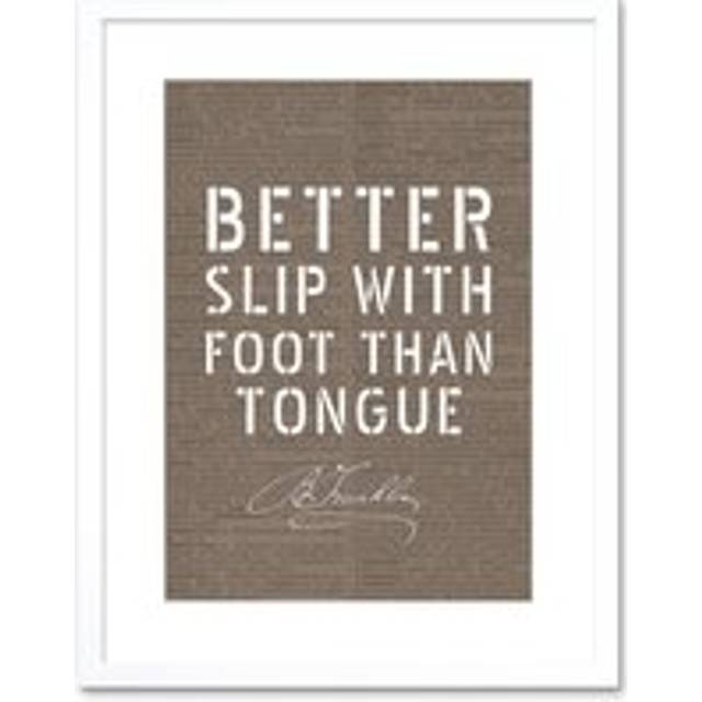 Wall Art Print Dictionary Page Quote Benjamin Franklin Slip Foot Tongue Artwork Framed 9X7 Inch - White - W7 inch x H9 inch