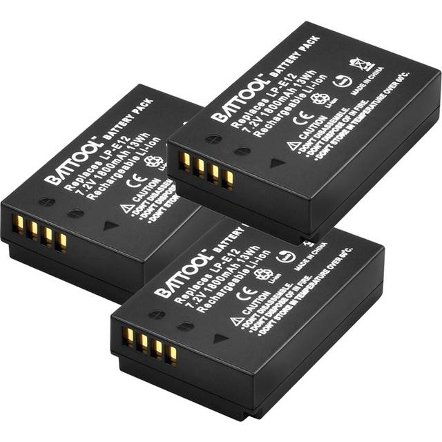 Bonacell 1800 mah lp -e12 lpe 12 lp e12 kamera batteri för canon eos m10 kyss x7 rebell sl1 eos 100d dslr batteri l50 - 3- pack batteri
