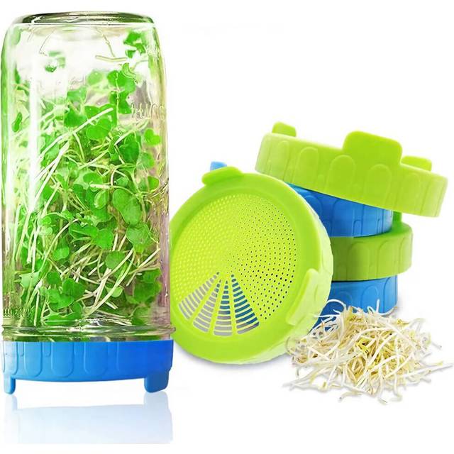 Wide Mouth Plastic Mason Jar Sprouting Lid Food Grade Mesh Sprout Cover Seed Crop Germination for Mason Jar