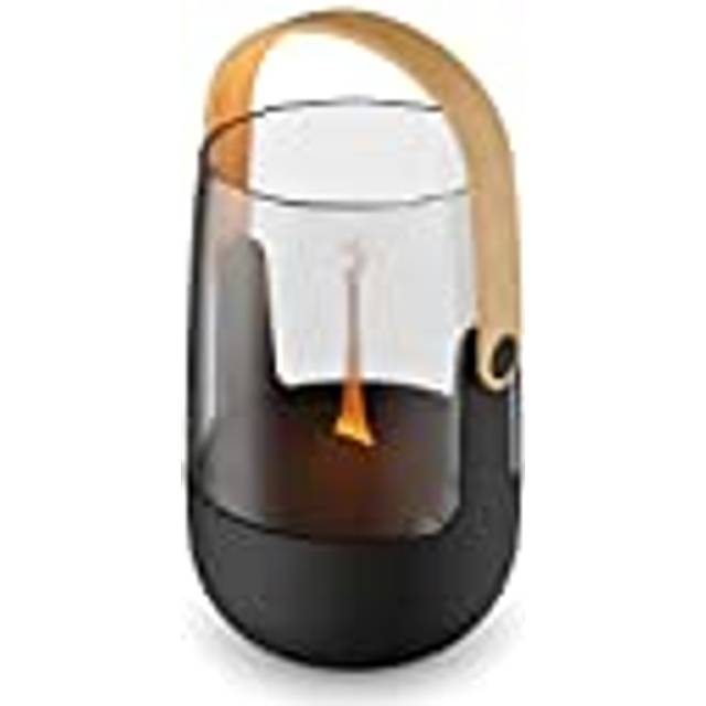 Stadler Form Aroma diffuser & lykta Sophie Little, med batteri upp till 7 h, lämplig för inomhus- och utomhusbruk, upplyst och doftande, med flameffekt, för eteriska oljor, svart med bambumedtag
