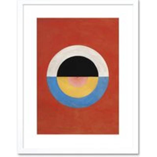 Wall Art Print Hilma Af Klint Svanen Abstract Circles Artwork Framed 9X7 Inch - White - W7 inch x H9 inch