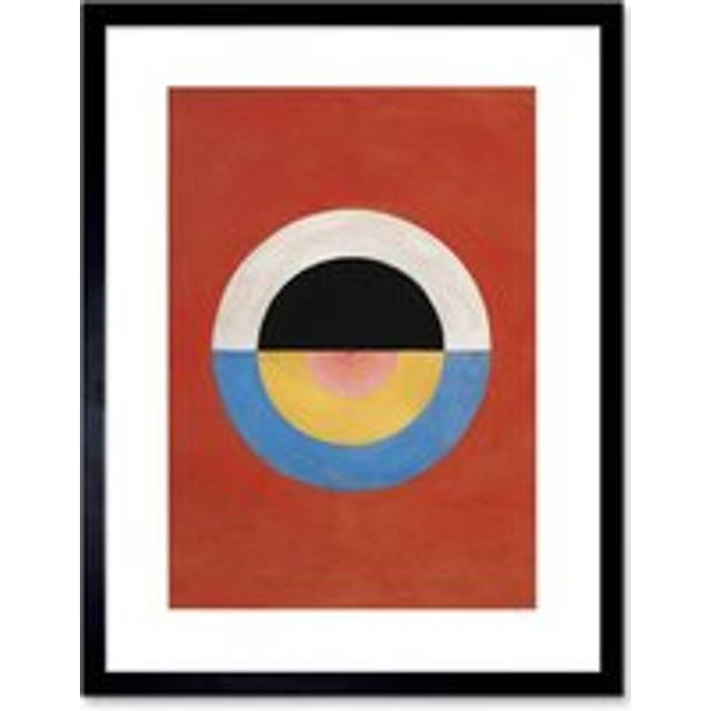 Wall Art Print Hilma Af Klint Svanen Abstract Circles Artwork Framed 9X7 Inch - Black - W7 inch x H9 inch