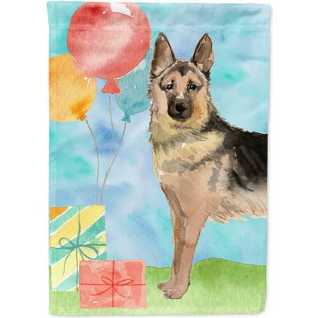 Caroline's Treasures CK3252GF Happy Birthday German Shepherd Garden Size outdoor-flags  Multicolor