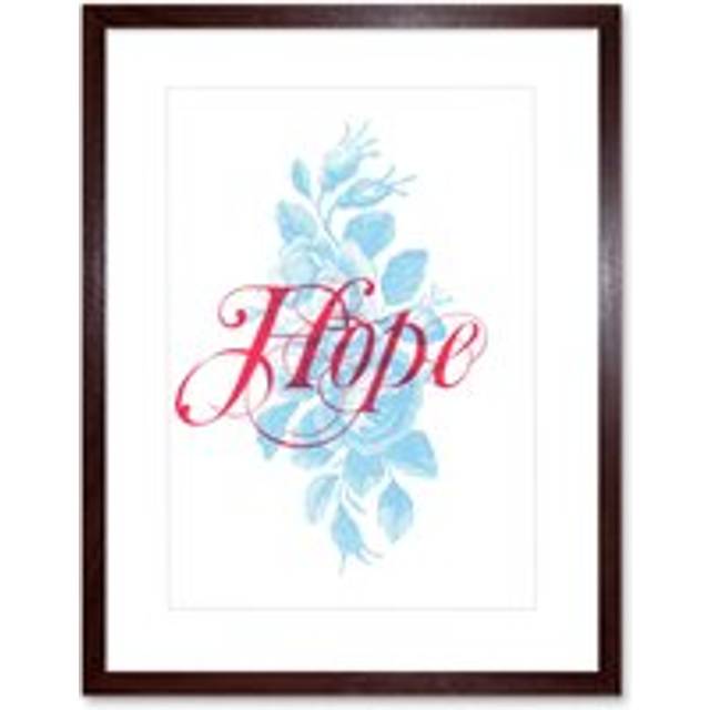 Wall Art Print Hope Rose Bush Artwork Framed 9X7 Inch - Brown - W7 inch x H9 inch