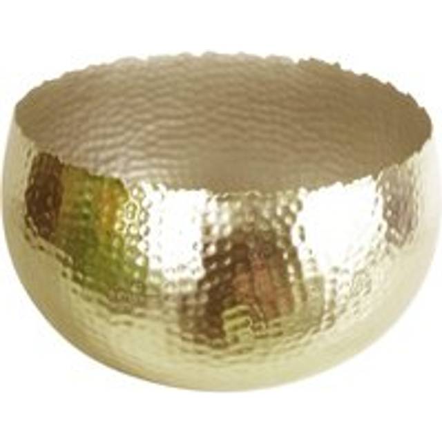 Leaf Bowl 32 x 20cm Planter Hammered Gold Colour - Curvy Edge, Gold