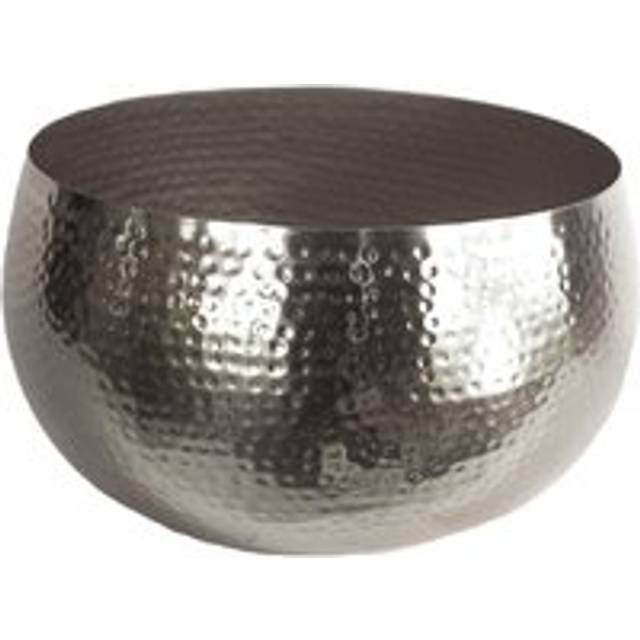Leaf Bowl 32 x 20cm Planter Hammered Silver Colour - Straight Edge, Silver