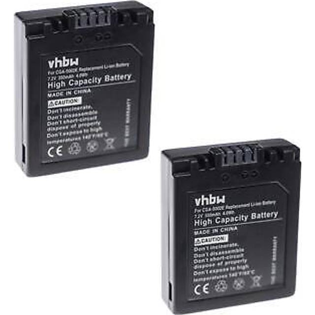 2x battery for panasonic lumix dmc-fz5 550mah