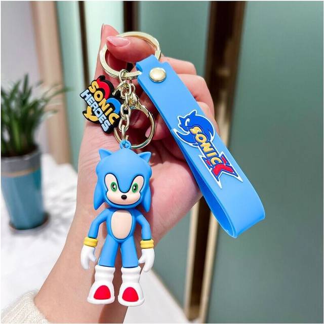 (Blue) Knuckles Sonic the Hedgehog Sega Keyring Keychain Cute Cartoon Pendant Bag Charm
