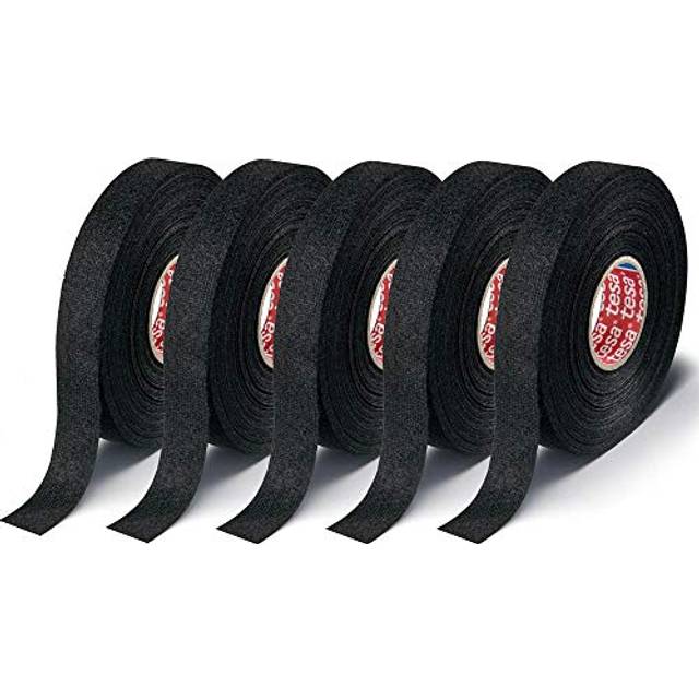 Tesa 51608, 15m X 19mm Adhesive Wiring Loom Cloth Tape Original Isoband 5 Pcs Pack by Tesa,Black