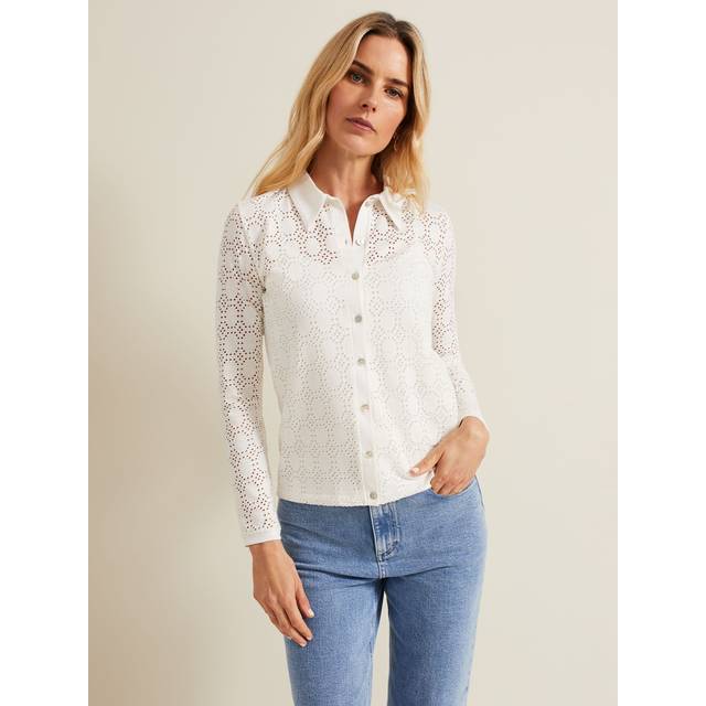 Phase Eight Women's Vida Textured Shirt - Ivory - 18