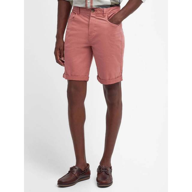 Barbour Overdyed Mens Twill Shorts - Pink - Size 38 inches