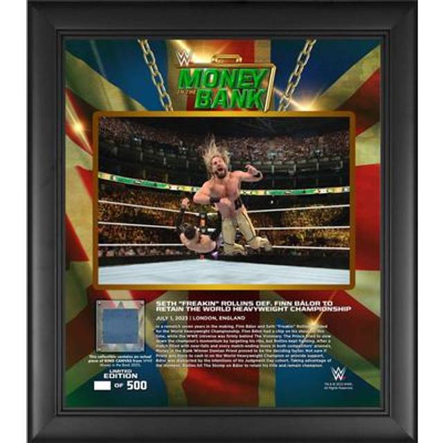 Seth "Freakin" Rollins WWE Framed 15" x 17" 2023 Money In The Bank Collage with a Piece of Match-Used Canvas - Limited Edition of 500