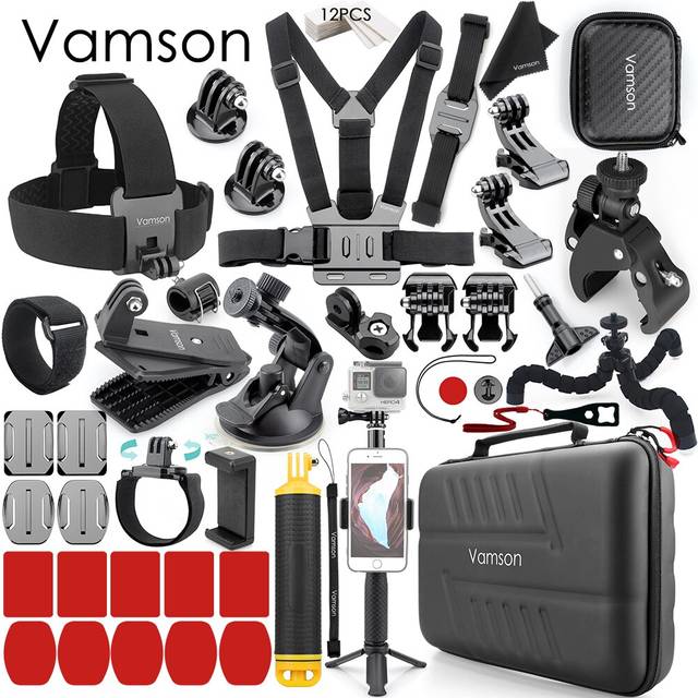 Vamson tillbehör för gopro hero 10 9 8 7 6 bröstrem motorcykelklämma uppsamlingslåda för xiaomi yi 4k för insta 360 vs153c - Vs153e
