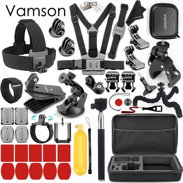 Vamson tillbehör för gopro hero 10 9 8 7 6 bröstrem motorcykelklämma uppsamlingslåda för xiaomi yi 4k för insta 360 vs153c - Vs153b