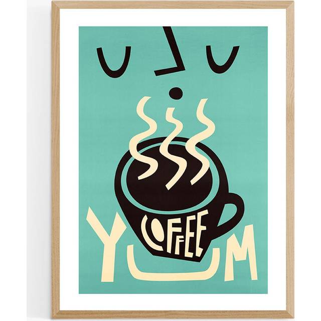 EAST END PRINTS Fox & Velvet 'Yum Coffee' Framed Print