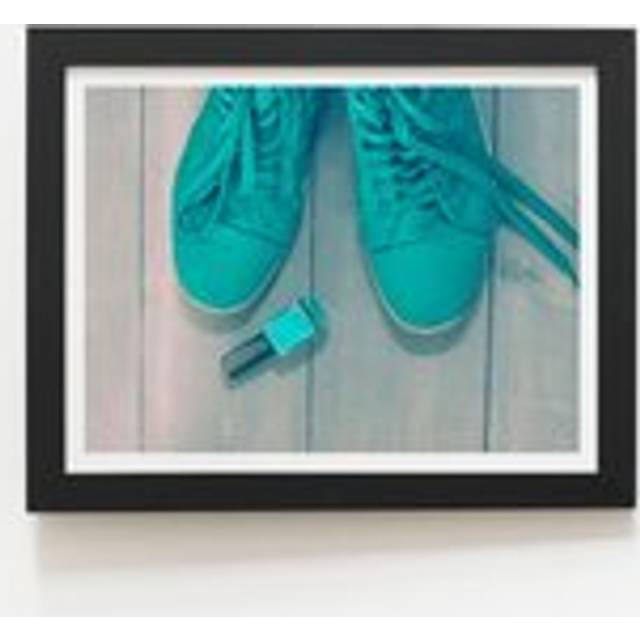 Lipstick Shoes Framed Art Print - Black - W12 inch x H16 inch