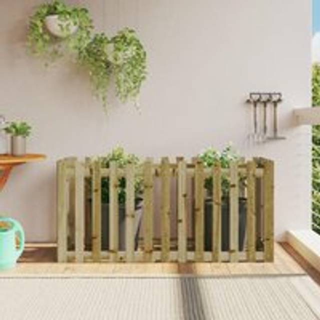 Garden Raised Bed with Fence Design 150x50x70 cm Impregnated Wood Pine - Brown - One Size