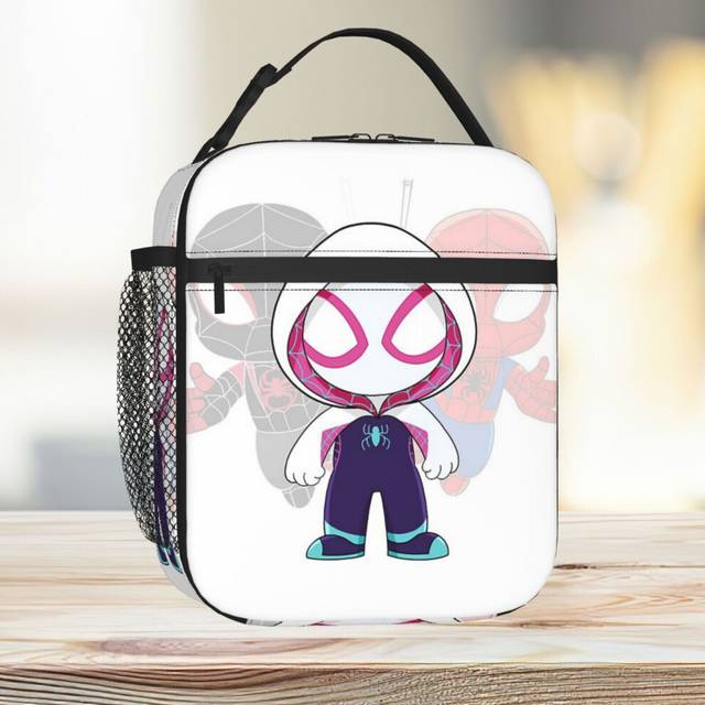 Lunch Bag Spidey And Friends, Gwen Little Spider Ghost, Baby Spidey Girl, Grl Pwr, Cartoon Ghost Spider Tote Insulated Cooler Kids School Travel