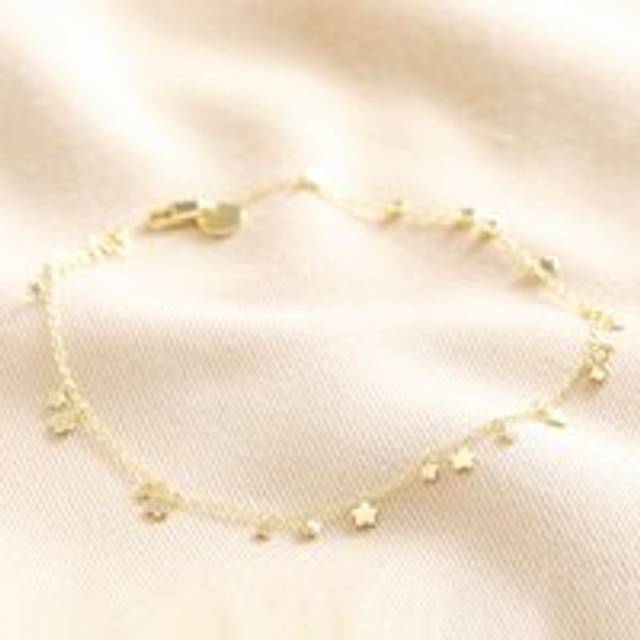 Dainty Flower Charm Anklet in Gold - gold - one size