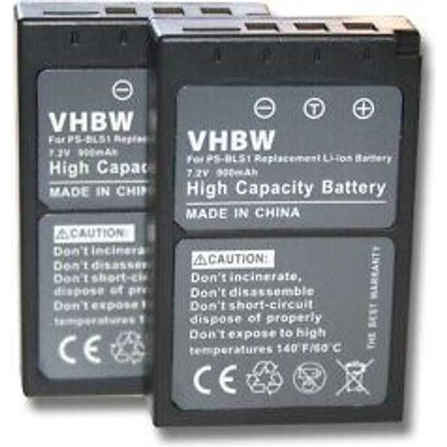 2x battery for olympus om-d e-m10 mark iv 900mah