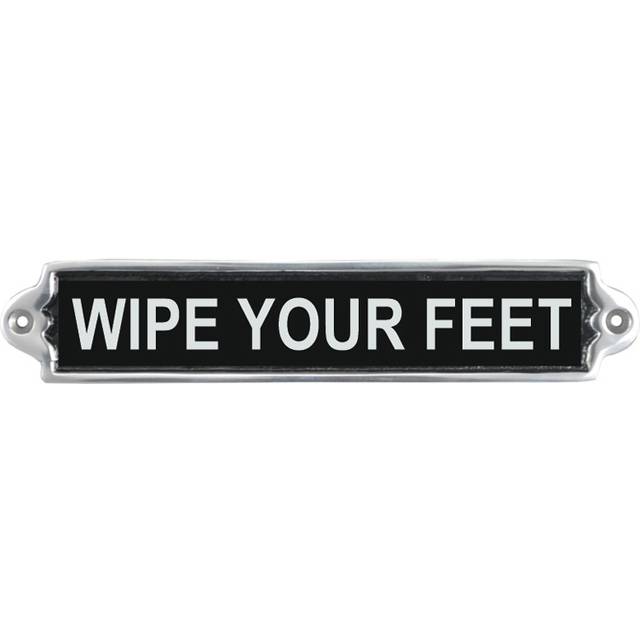 Minster Stylish Living 25cm Aluminium Wipe Your Feet Sign, Multi