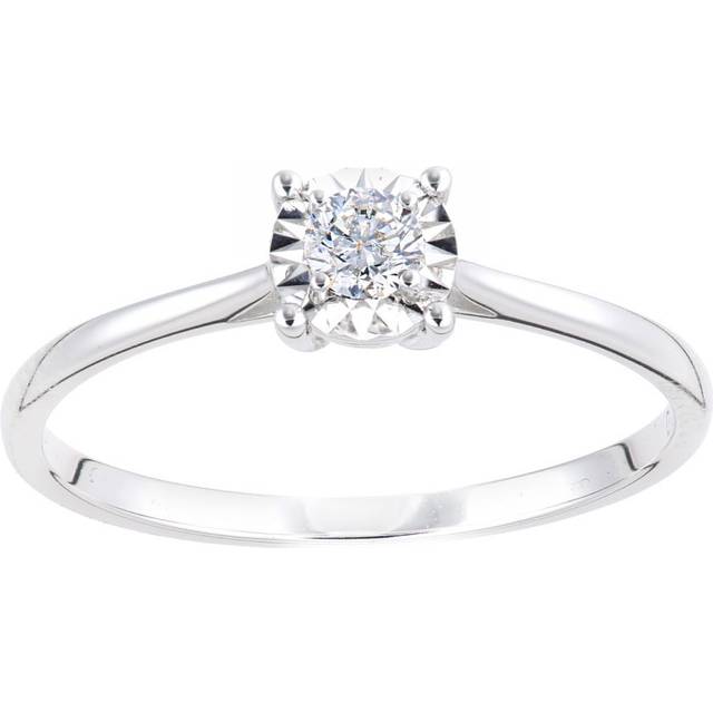 Diamant L'Eternel Womens 18ct White Gold Ring With 0.14ct Diamond - Size K
