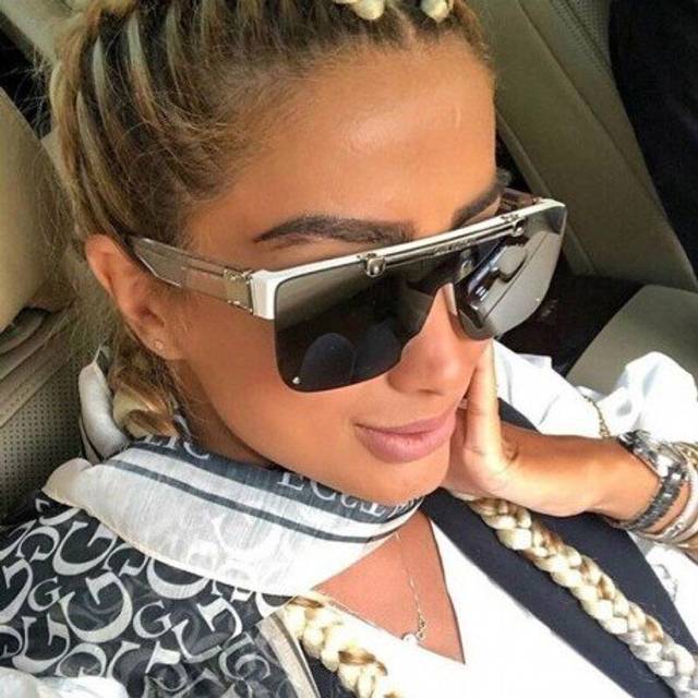(Gold Black) Italy Brand Square Sunglasses Woman Men Fashion Flip Lens Glasses Luxury Designer Oversized Sunglasses Shade For Female oculos