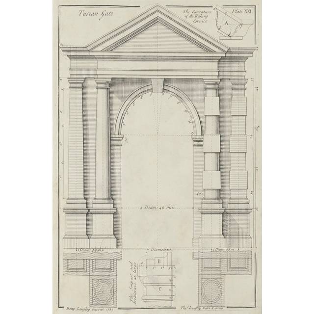 Tuscan Gate - Wrapped Canvas Illustration (30cm H x 20cm W x 3.8cm D)