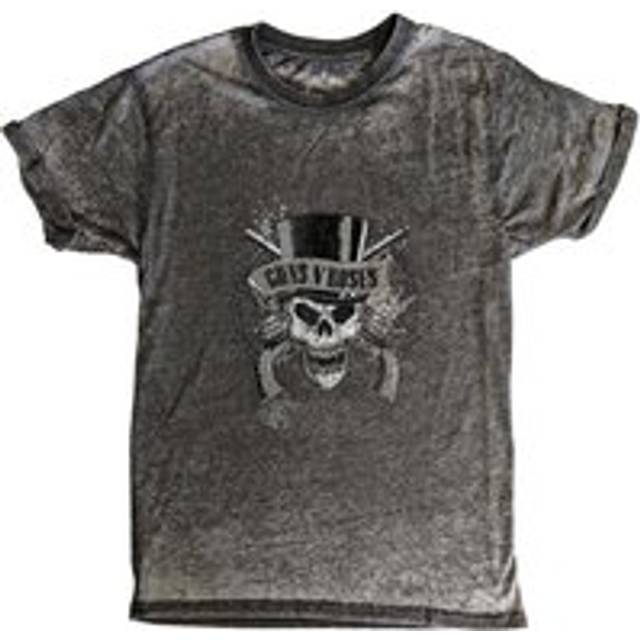 Faded Skull Burnout T-Shirt - Grey - S
