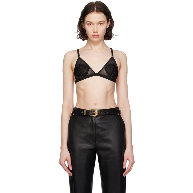 Dolce & Gabbana, Underkläder, Dam, M, BH med blommigt mönster - black (M)