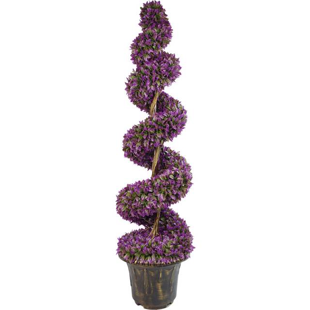 120cm Purple Large Leaf Spiral with Decorative Planter - One Size