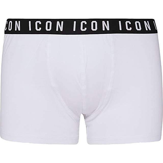 Dsquared2, Underkläder, Herr, L, Bomull, Ikonisk Elastisk Bomull Boxer Briefs - white (L)