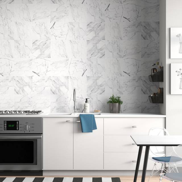 Marble Tiles Mix Tile Wall Decals - Grey (60cm H X 40cm W)