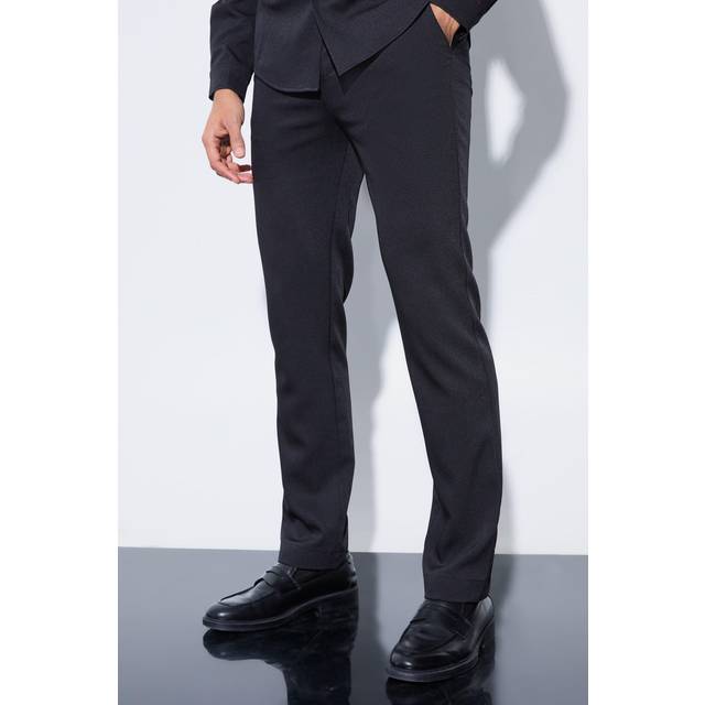 Straight Fixed Waist Tailored Trouser - Black - 30
