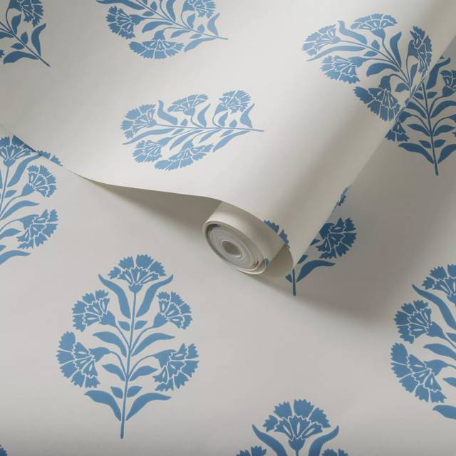 Standen Secret Garden 10.05m x 52cm Matte Wallpaper Roll - Denim (1,005cm L X 52cm W)