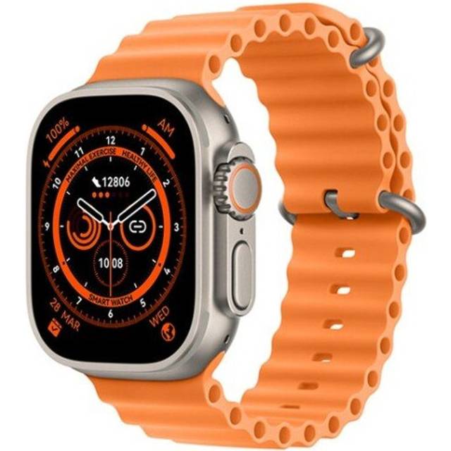 (Orange) Smart Watch Ultra Series 8 NFC Smartwatch Men Women Bluetooth Calls Wireless Charging