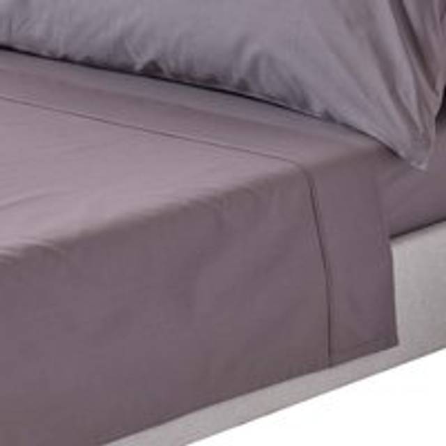 Homescapes 100% Egyptian Cotton 200 TC Double Flat Sheet, Dark Grey, OEKO-TEX Certified, Machine Washable, Hypoallergenic - Gris