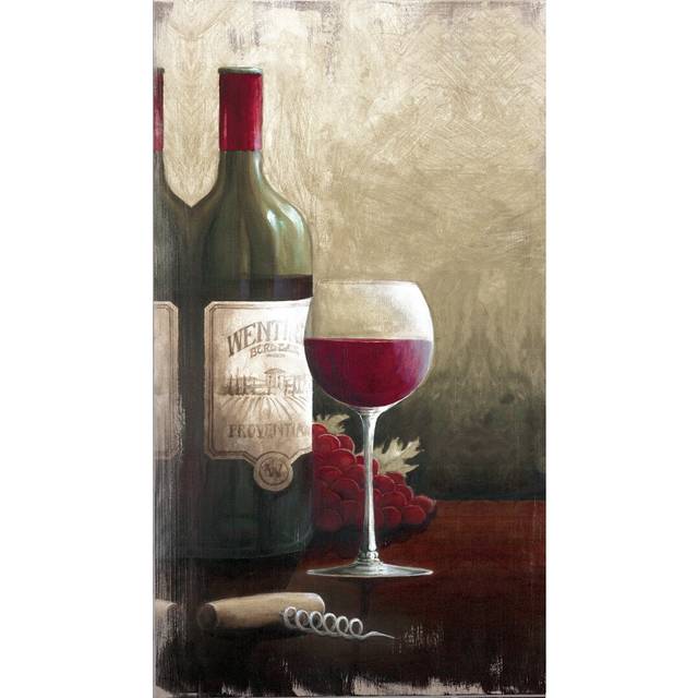 Red Wine Still Life - Wrapped Canvas Painting Print (122cm H x 81cm W x 3.8cm D)