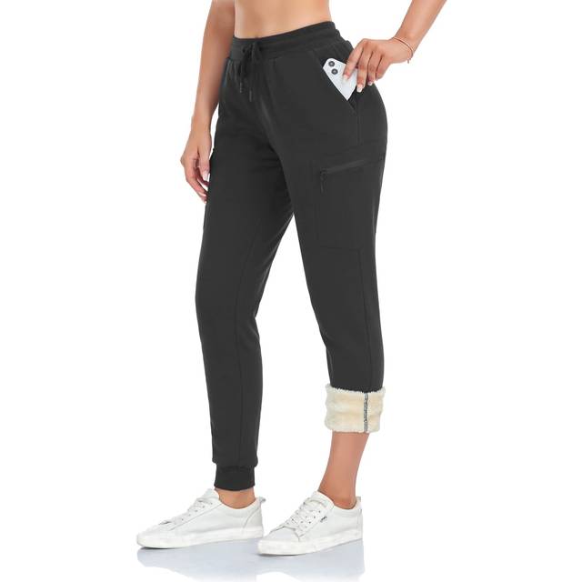 Inno Women's Sherpa Fleece Lined Cargo Jogger Pants Warm Sweatpants Th