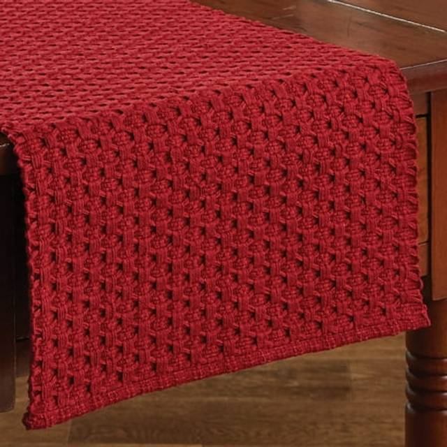 "Park Designs Red Chadwick Table Runner 36"""" L"