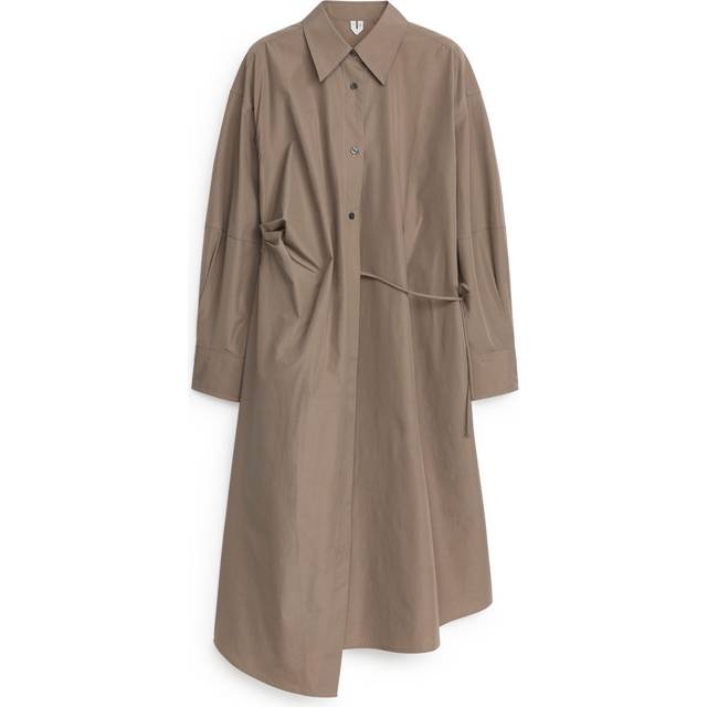 ARKET Wrap Shirt Dress -Brown, 36